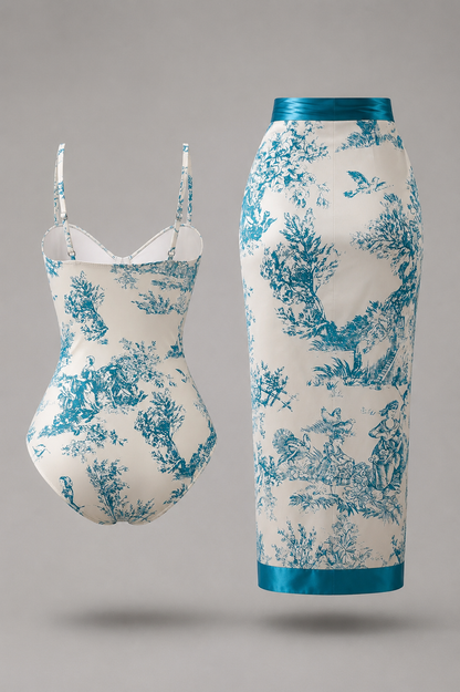 VIVI Azure Toile Sculpt Swimsuit Set