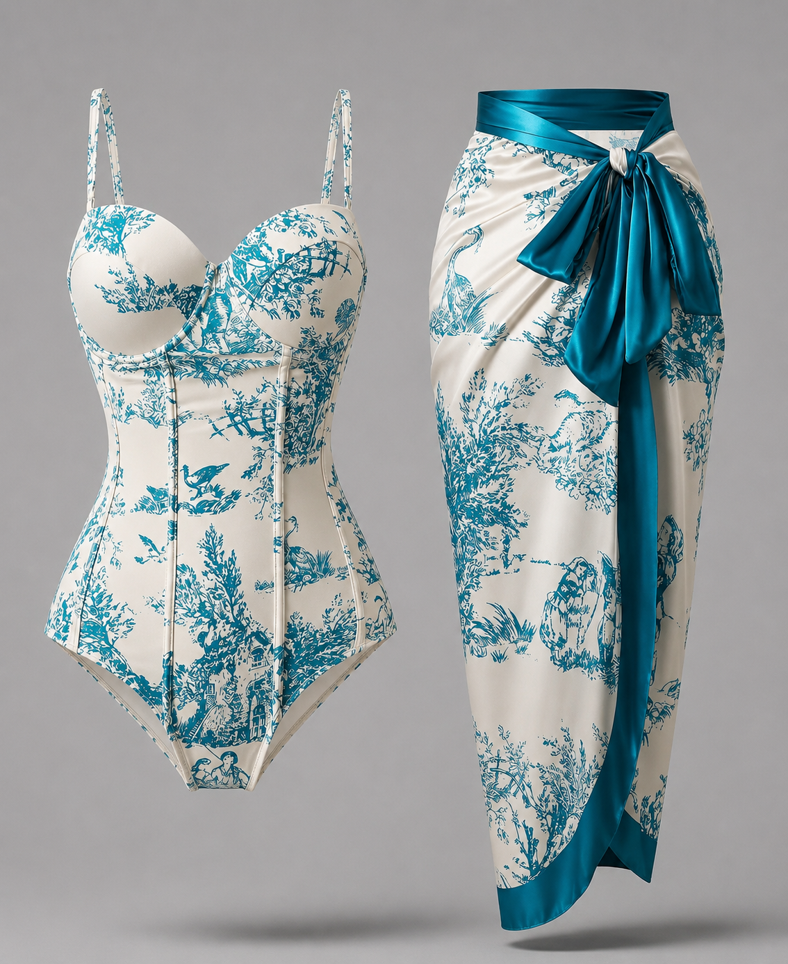 VIVI Azure Toile Sculpt Swimsuit Set